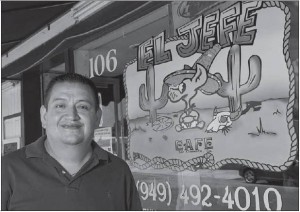 PHOTOS: KATIE DEES, ORANGE COUNTY REGISTER Jose Gomez, 46, stands outside his restaurant, El Jefe Cafe, in San Clemente. Gomez was born in El Bajio, Mexico, and has lived in San Clemente since he was 18.